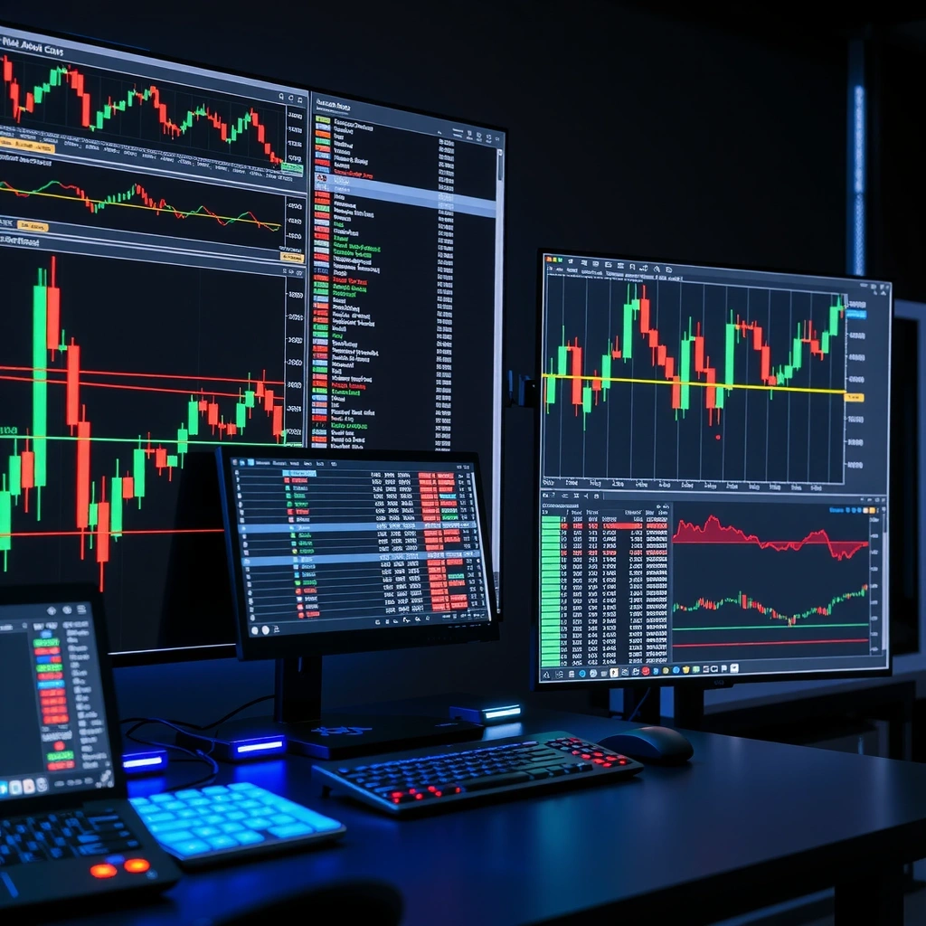Interfaz de trading avanzada con gráficos en tiempo real